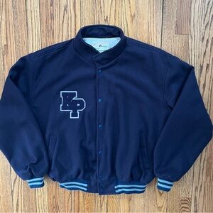 VTG. 90’s Kings Point USMMA Letterman Varsity Wool Jacket XXL Navy Made in USA